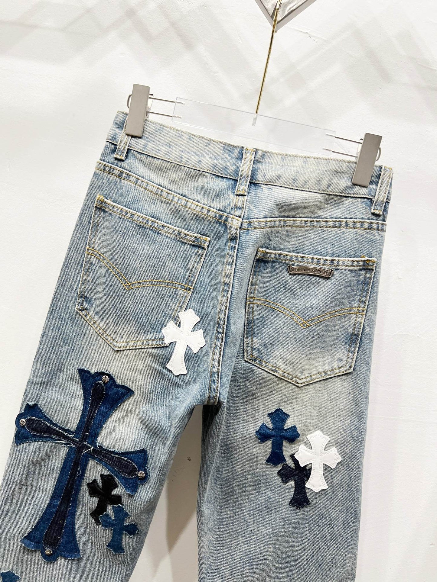 CH Blue & White Patchwork Jeans