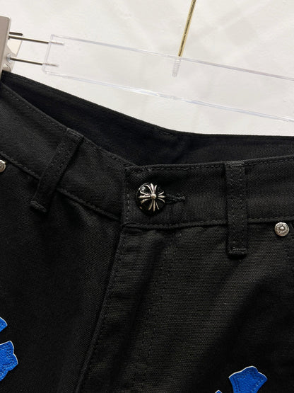 CH Blue & Leopard Patchwork Custom Jeans