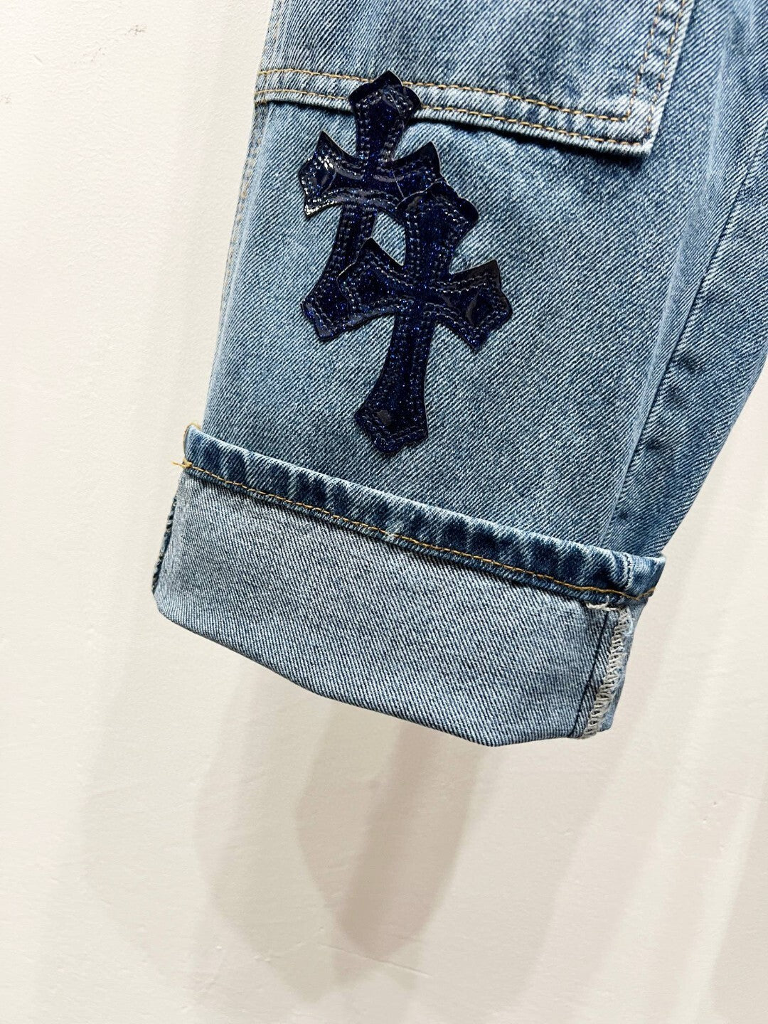 CH Blue & Black Patchwork Custom Jeans