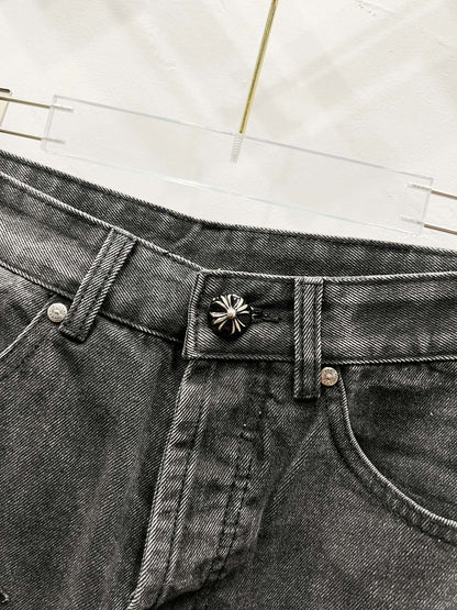 CH Black Patchwork Custom Jeans