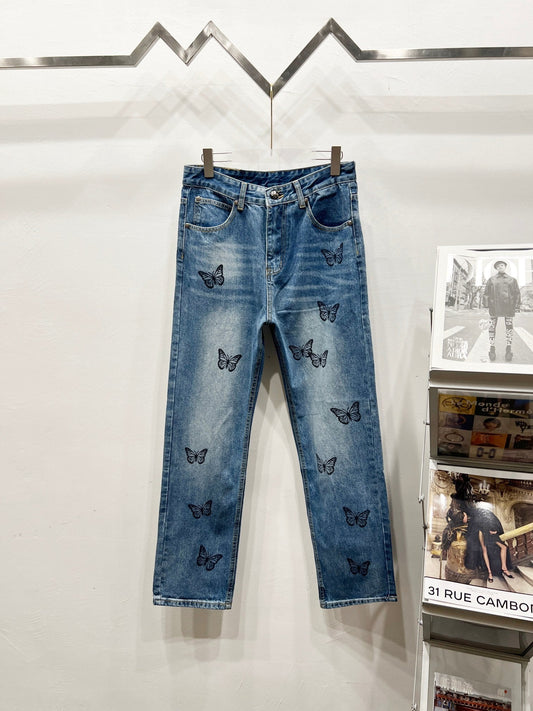 CH Black Butterfly Patchwork Custom Jeans