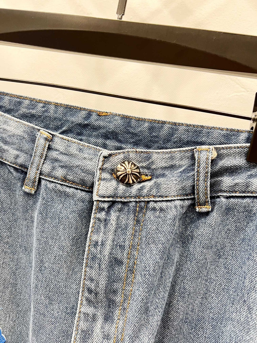 CH Blue, White & Black Patchwork Custom Jeans