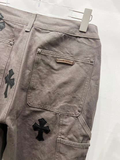 CH Brown & White Patchwork Custom Jeans