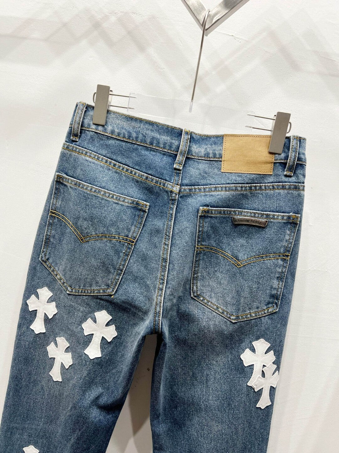 CH Basic White Patchwork Custom Jeans