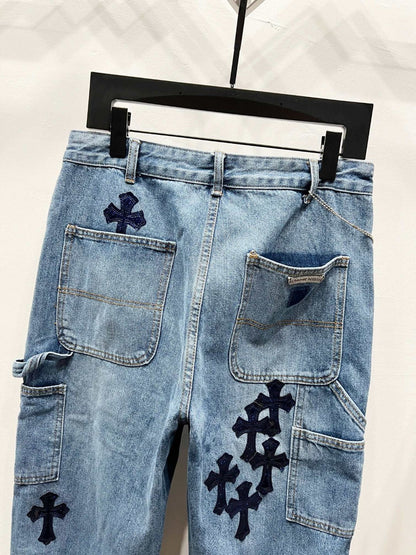 CH Blue & Black Patchwork Custom Jeans