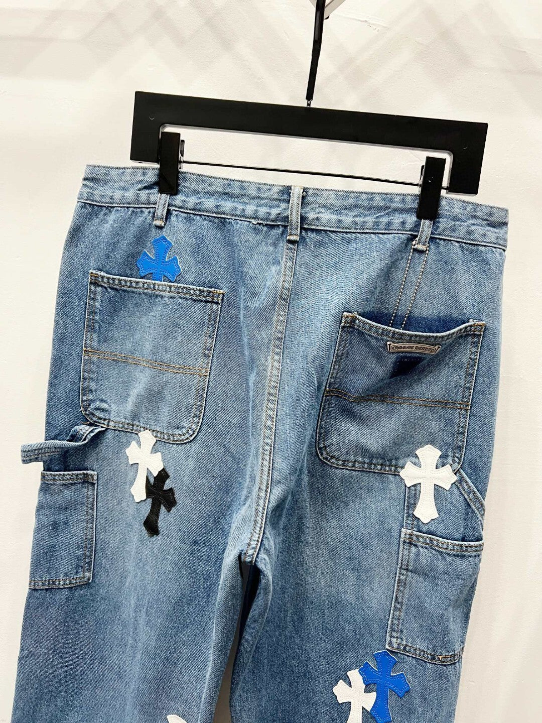 CH Blue, White & Black Patchwork Custom Jeans