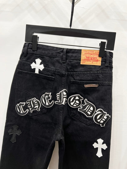 CH Black & White Custom Jeans