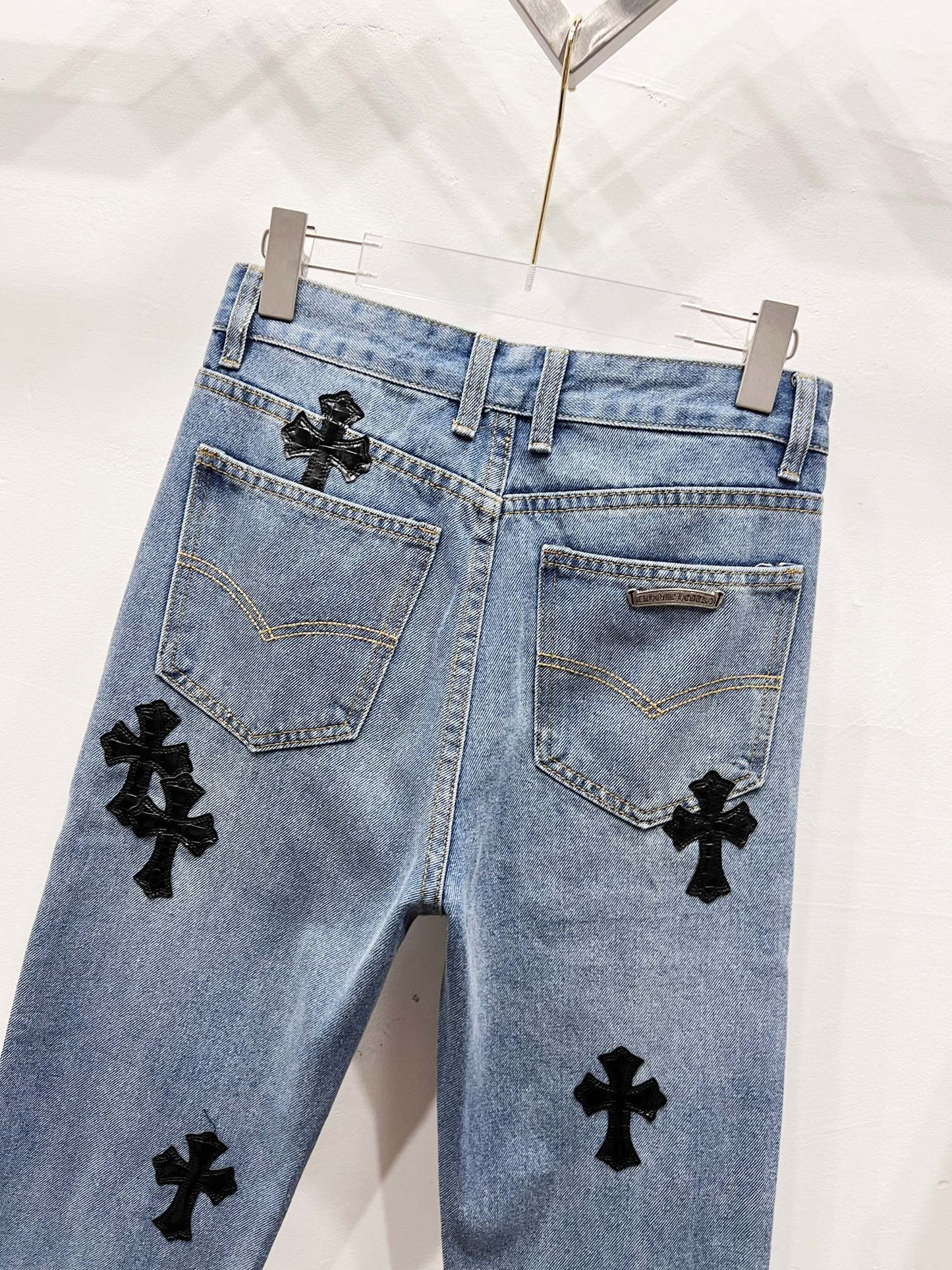 CH Brown Graffiti Patchwork Custom Jeans