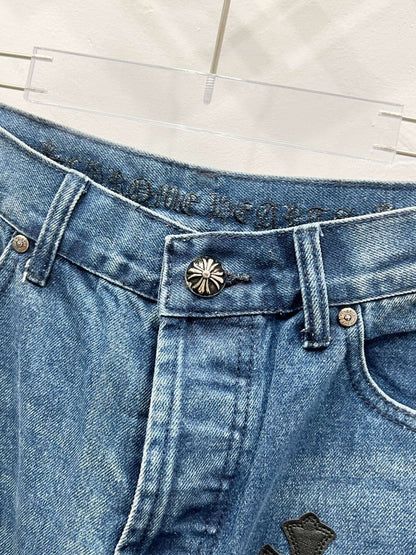 CH Brown & White Patchwork Custom Jeans