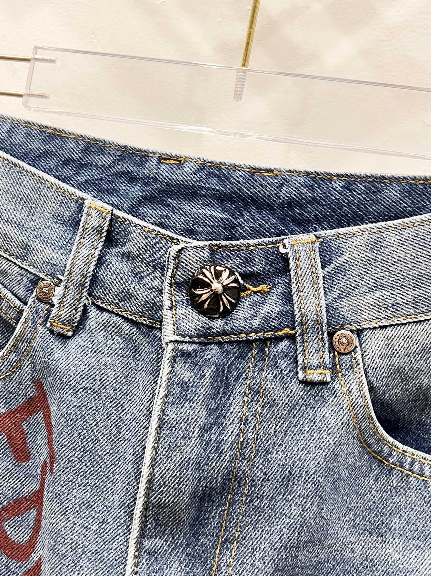 CH Brown Graffiti Patchwork Custom Jeans