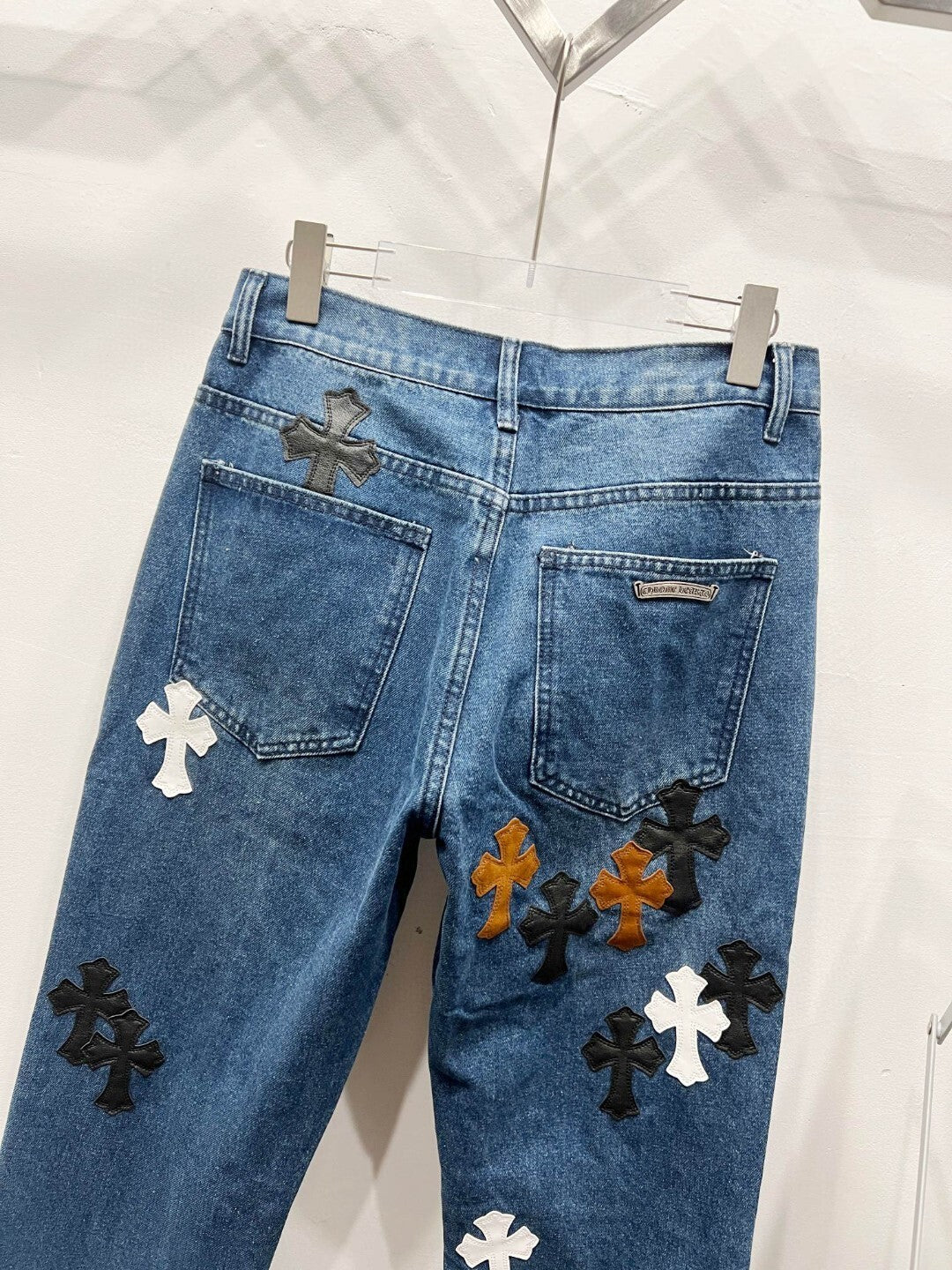 CH Brown & White Patchwork Custom Jeans