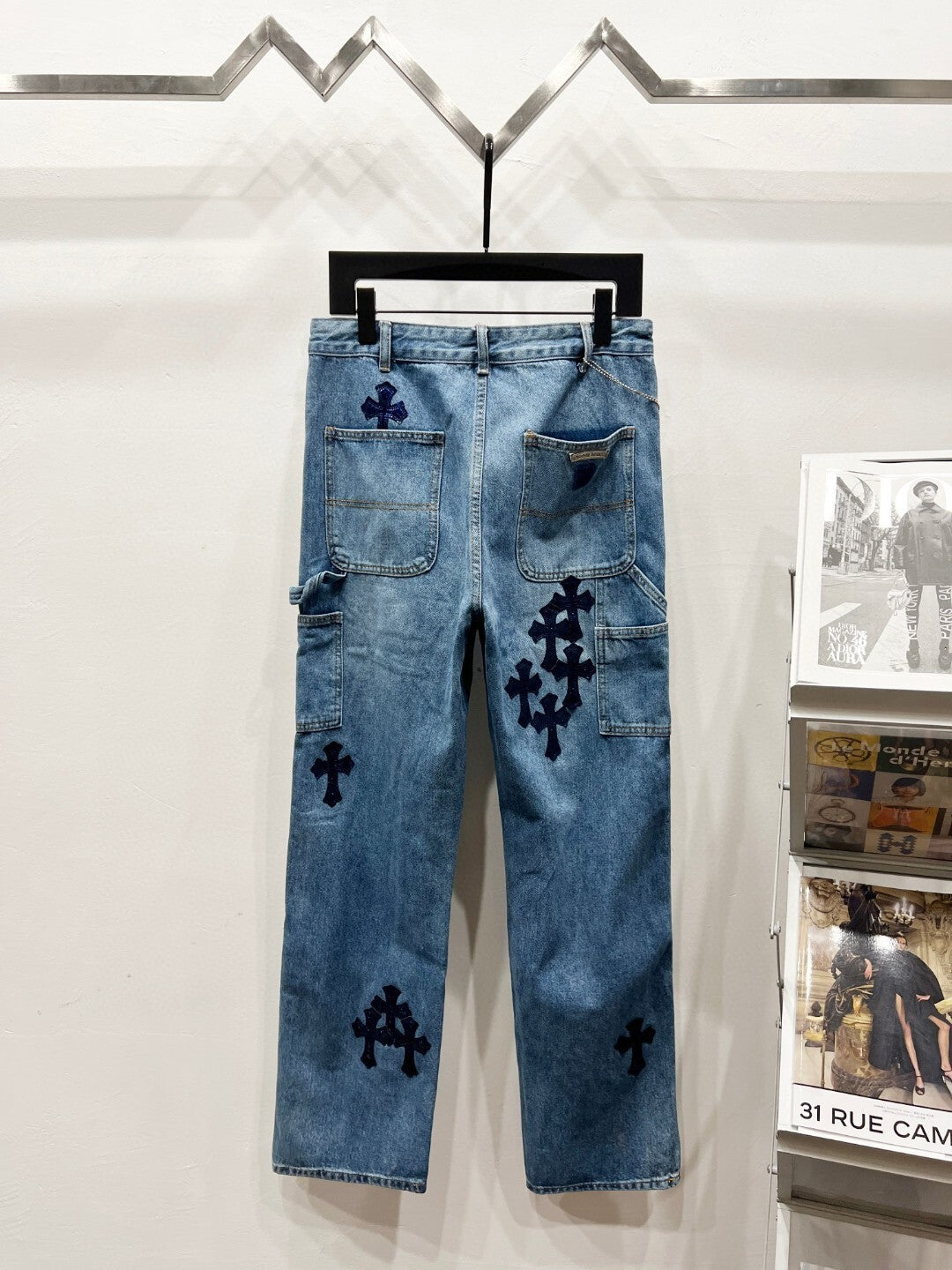 CH Blue & Black Patchwork Custom Jeans