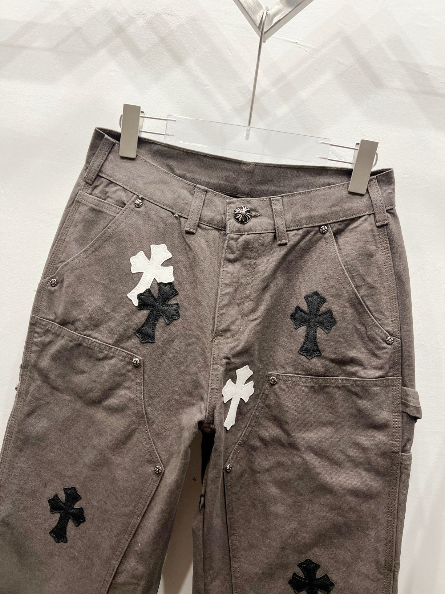 CH Brown & White Patchwork Custom Jeans