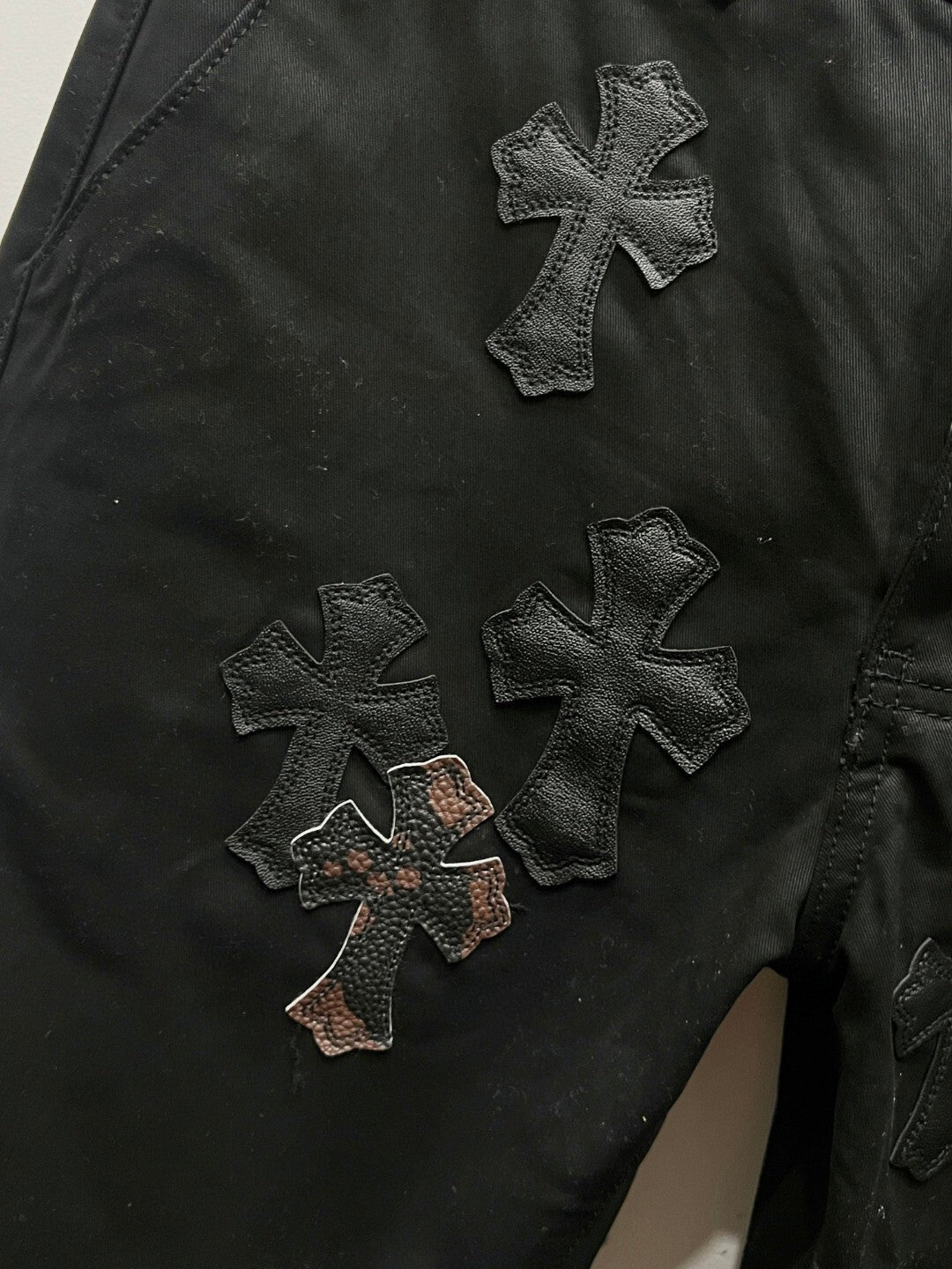 CH Black & Brown Patchwork Custom Jeans