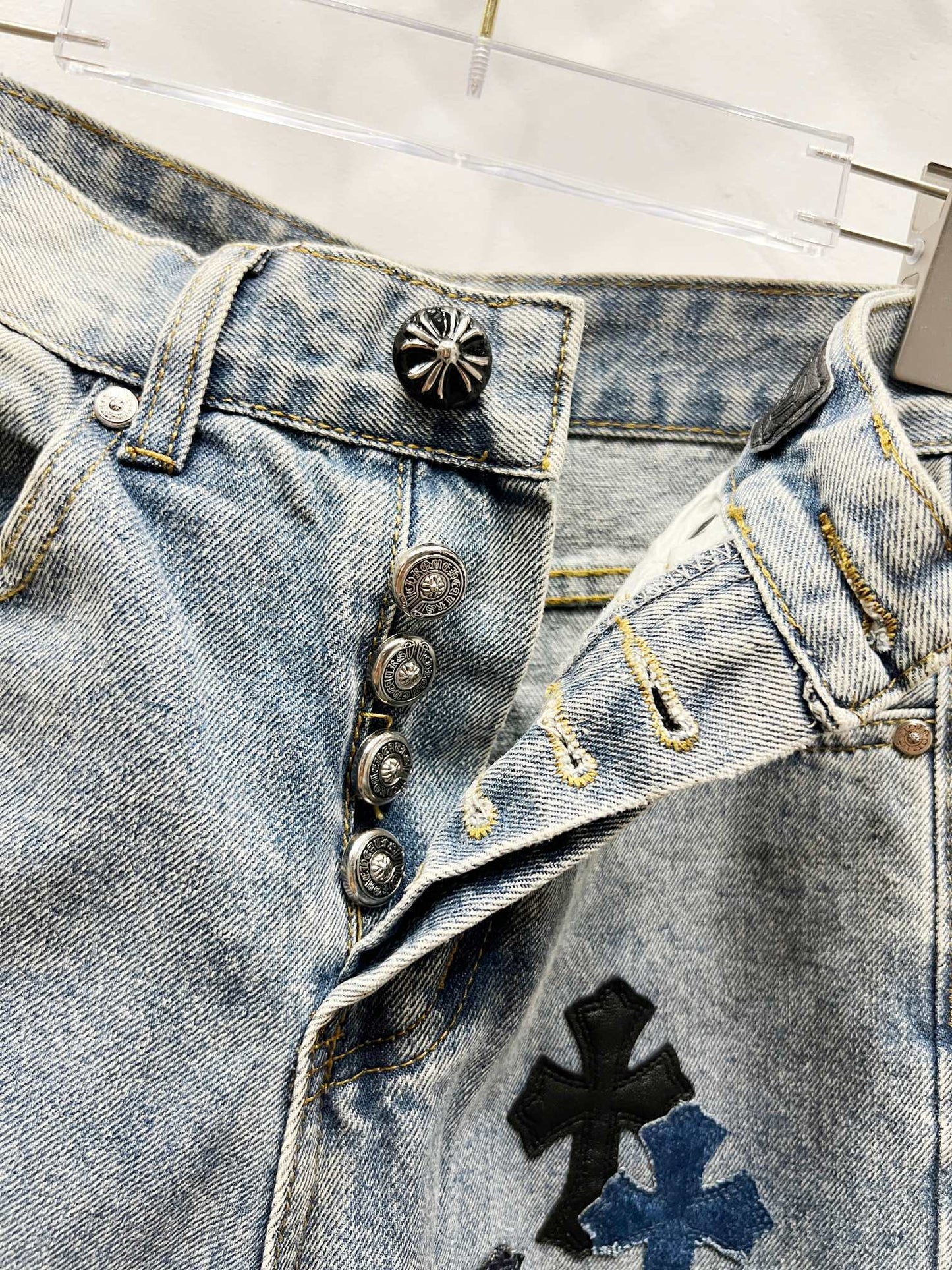 CH Blue & White Patchwork Jeans