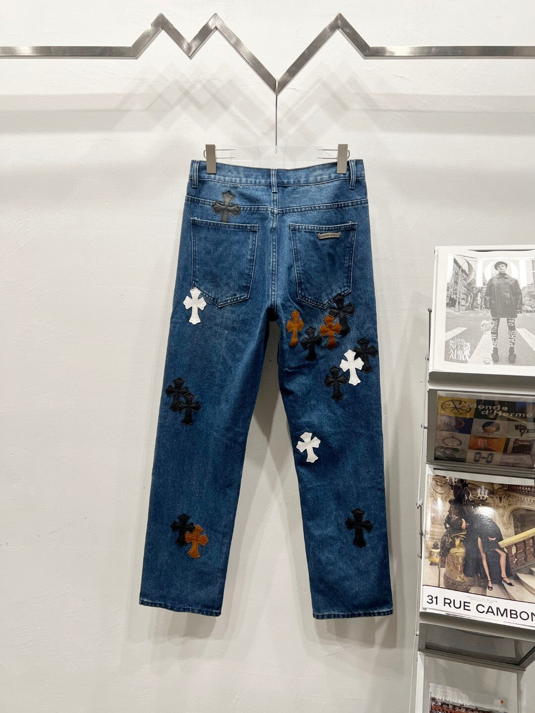 CH Brown & White Patchwork Custom Jeans