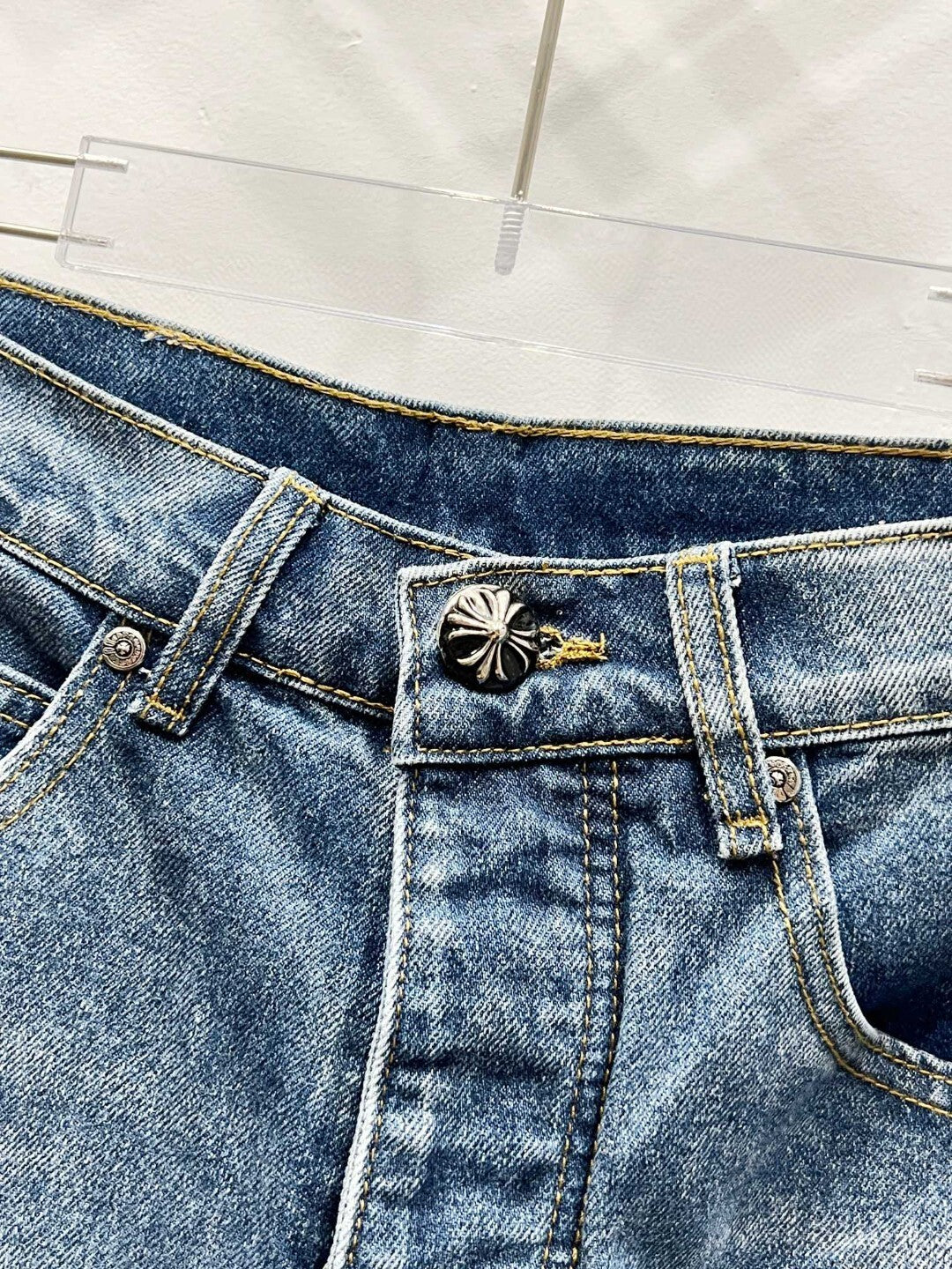 CH Basic White Patchwork Custom Jeans