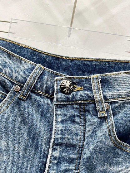 CH Basic White Patchwork Custom Jeans