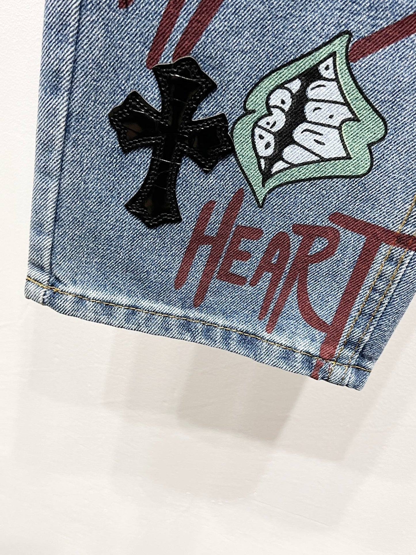 CH Brown Graffiti Patchwork Custom Jeans