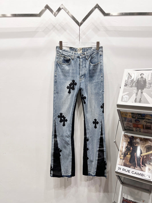 CH Black & Blue Flare Custom Jeans
