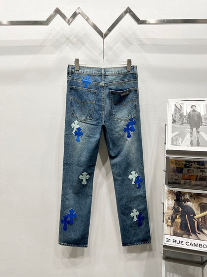 CH Green Graffiti Patchwork Custom Jeans