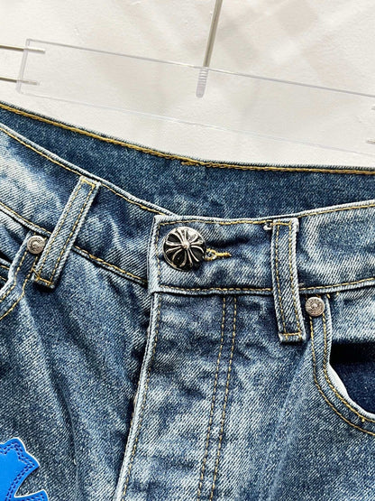 CH Green Graffiti Patchwork Custom Jeans