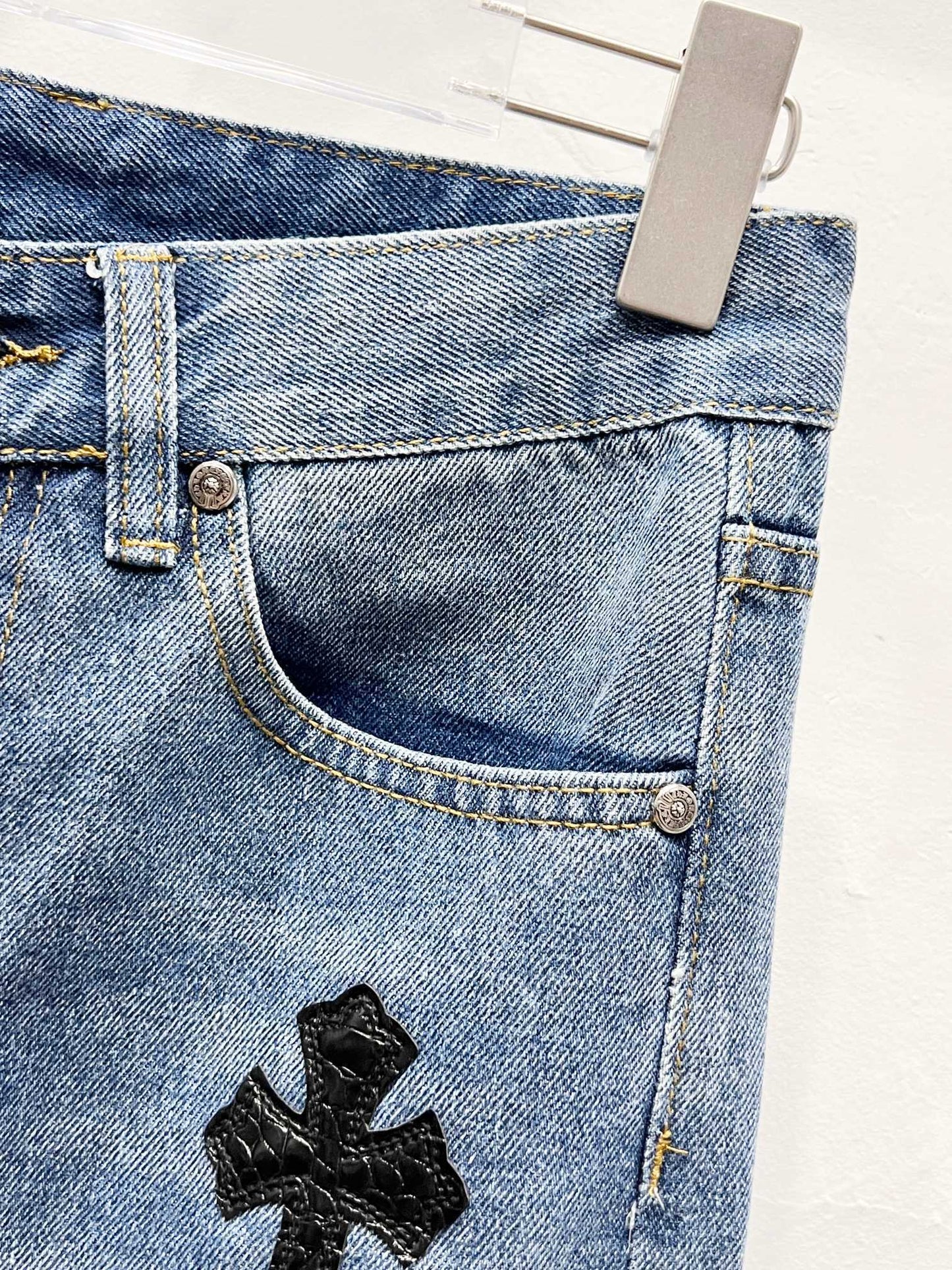 CH Brown Graffiti Patchwork Custom Jeans