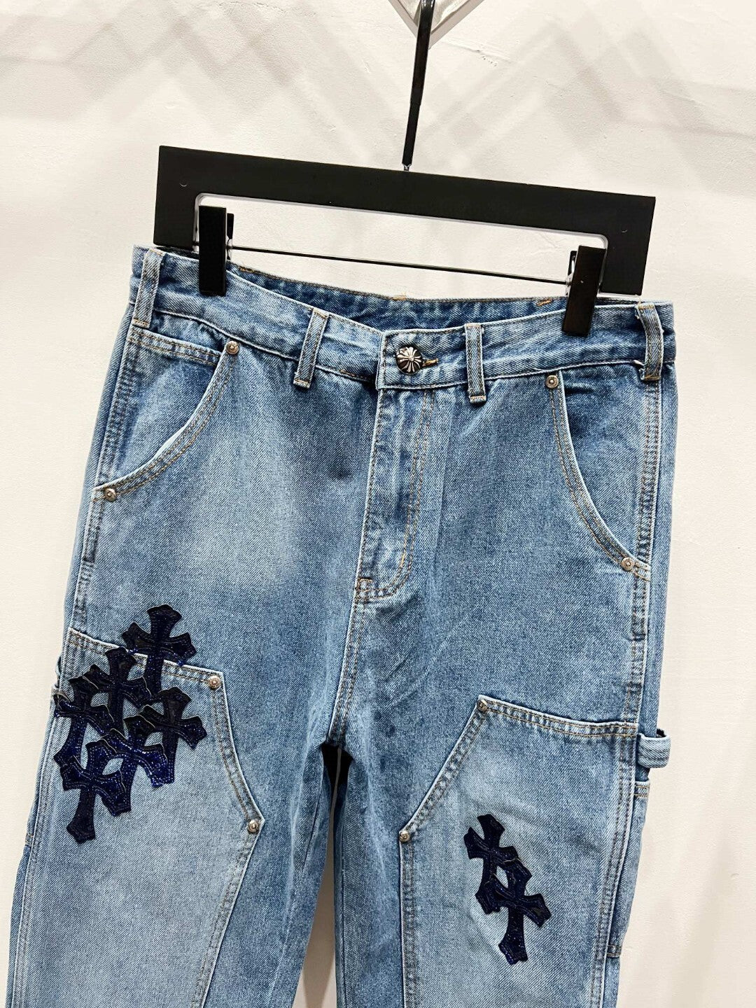 CH Blue & Black Patchwork Custom Jeans