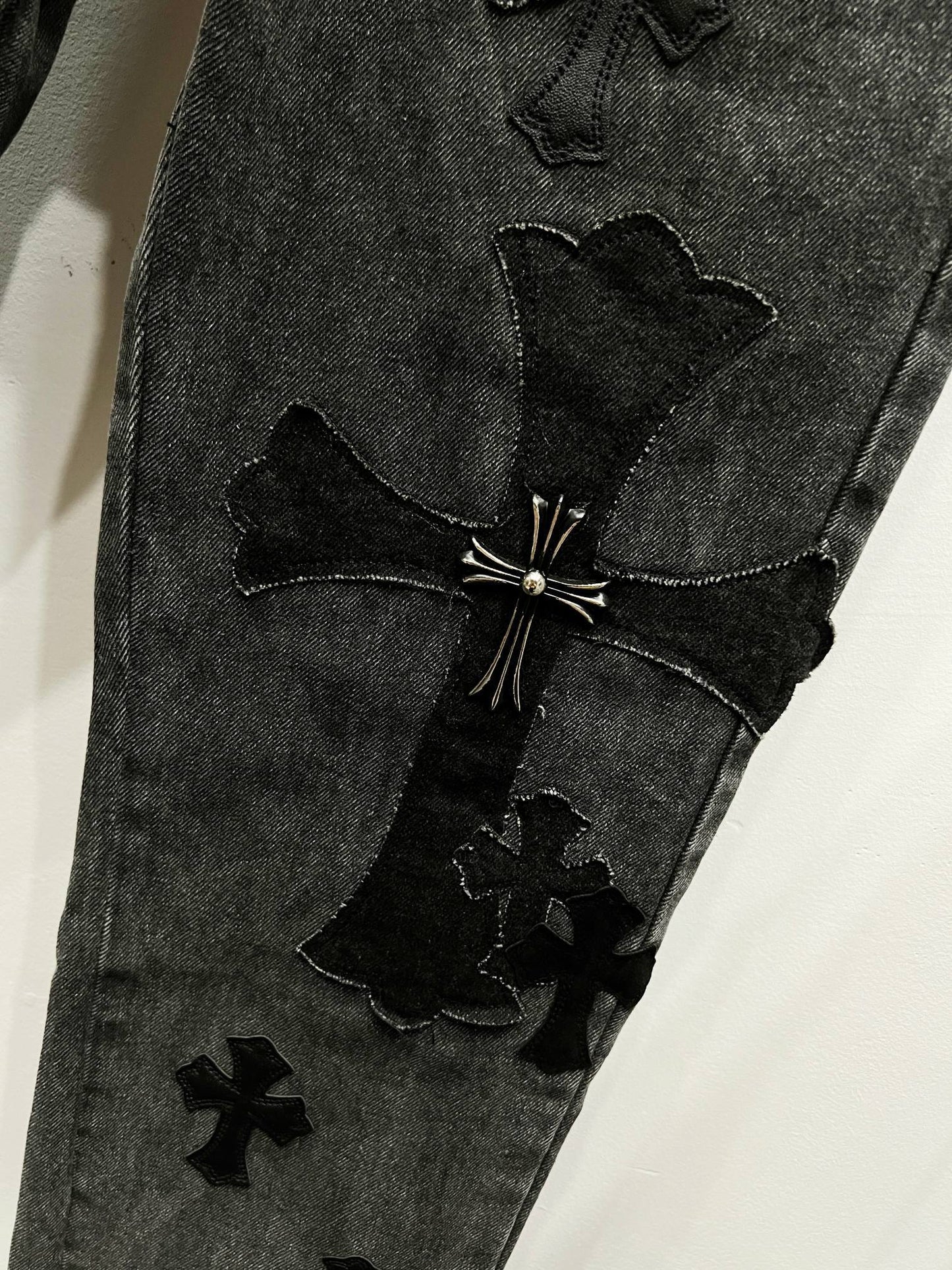 CH Black Patchwork Custom Jeans