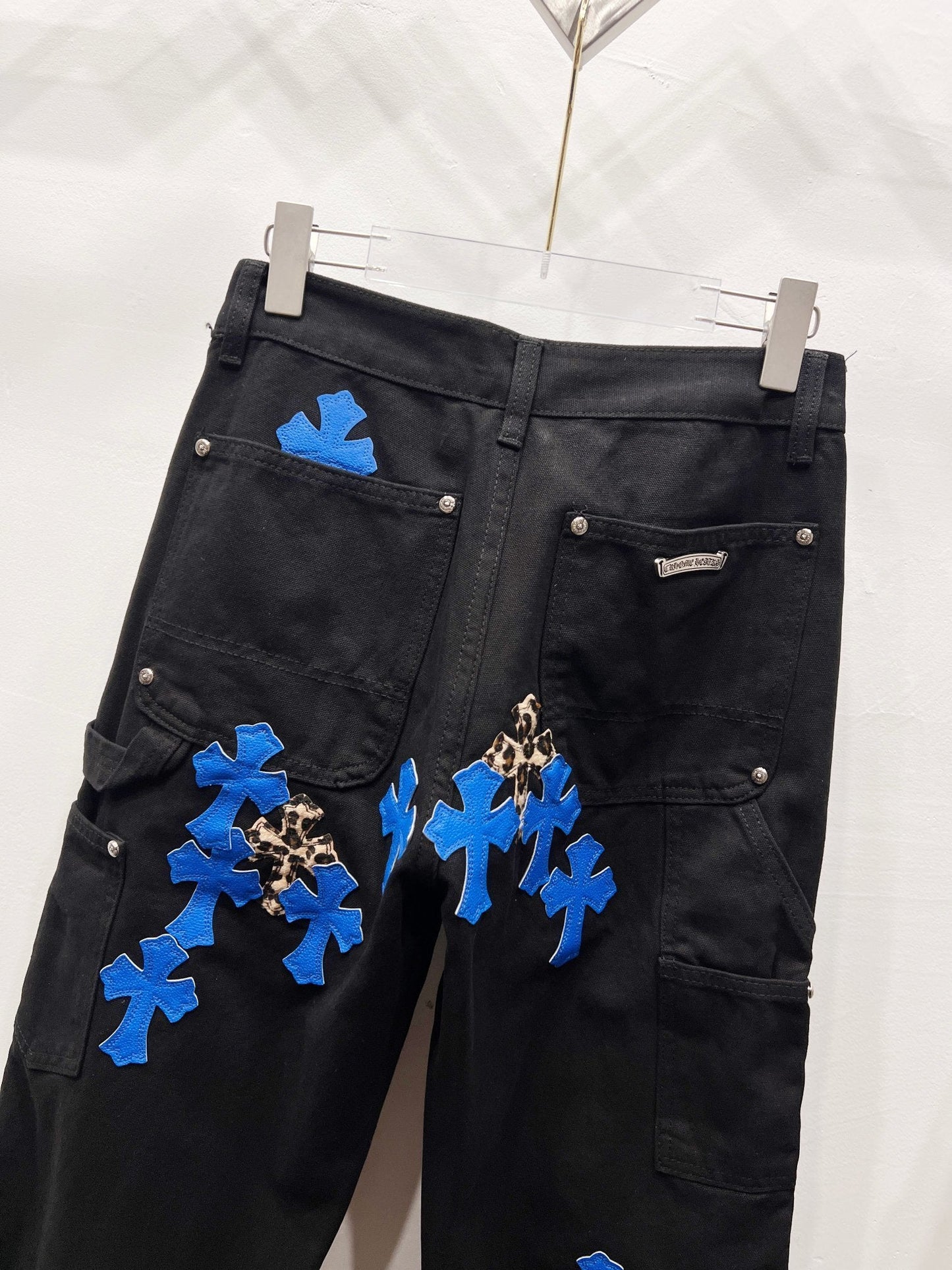 CH Blue & Leopard Patchwork Custom Jeans