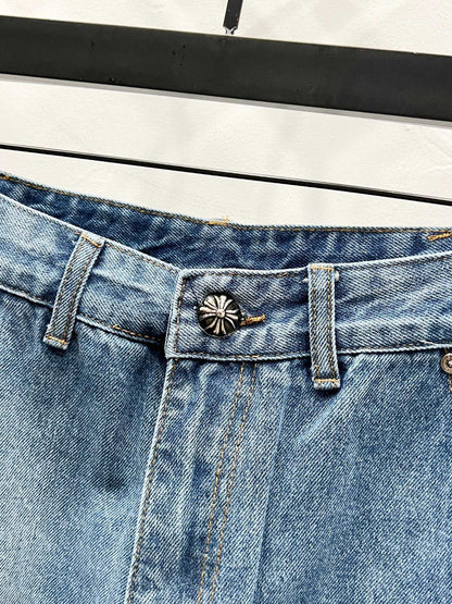 CH Blue & Black Patchwork Custom Jeans