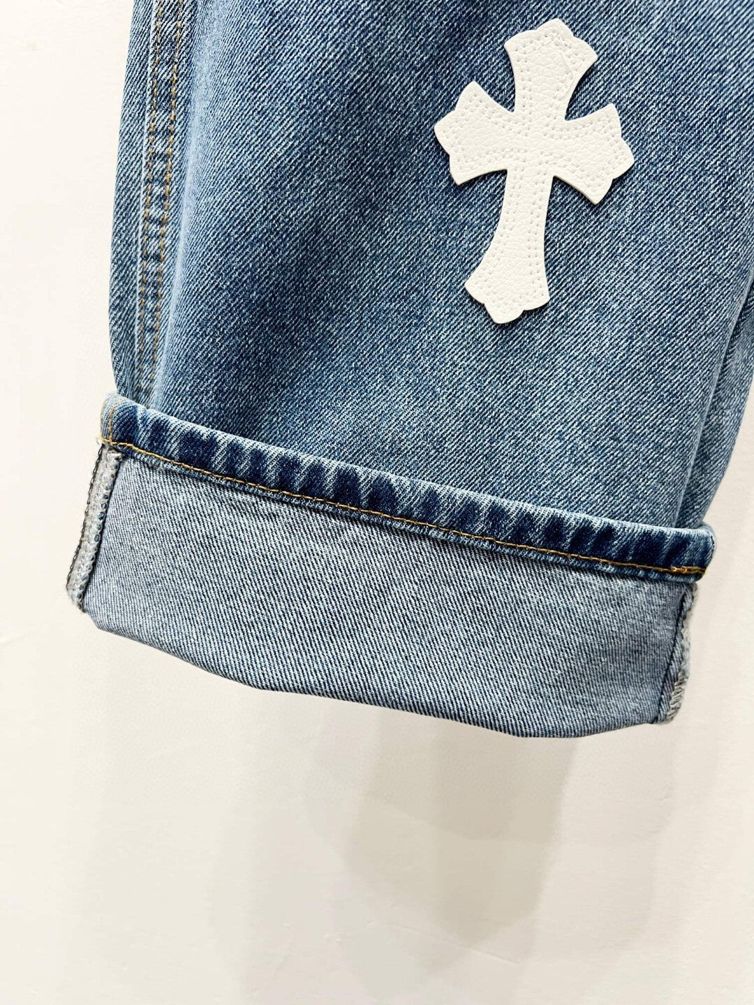 CH Blue, White & Black Patchwork Custom Jeans