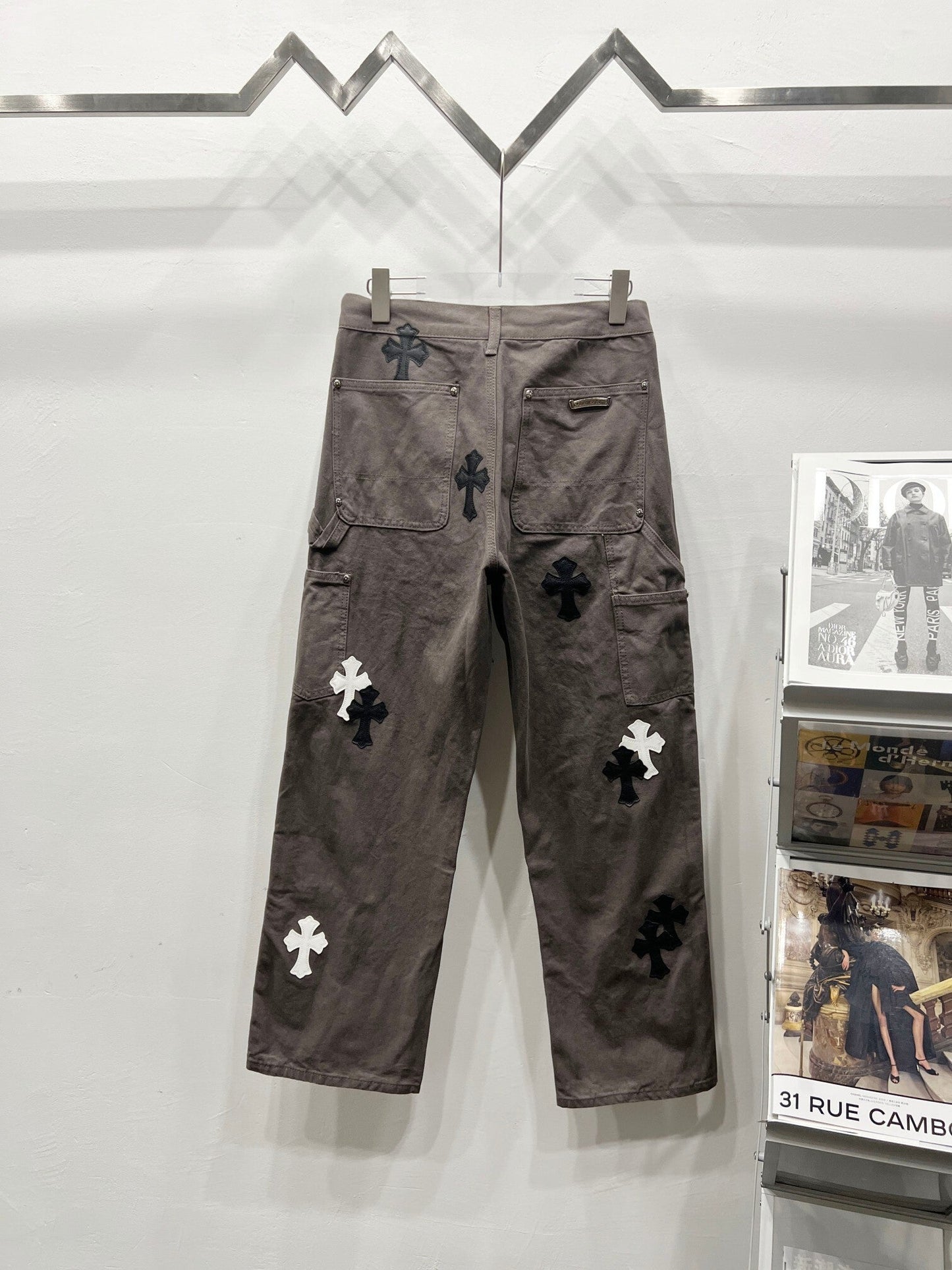 CH Brown & White Patchwork Custom Jeans