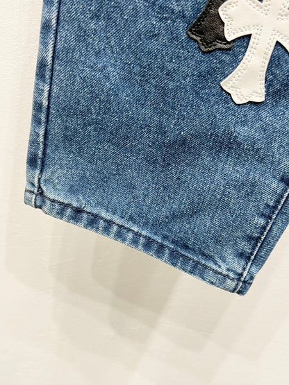 CH Brown & White Patchwork Custom Jeans