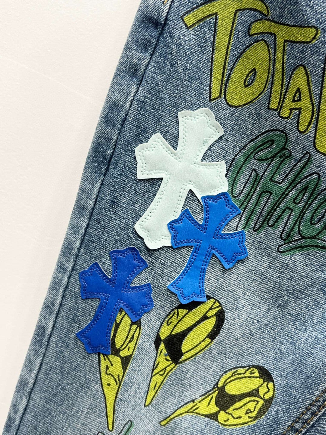 CH Green Graffiti Patchwork Custom Jeans