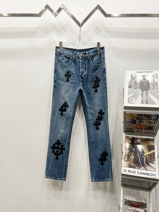 CH Basic Black Patchwork Custom Jeans