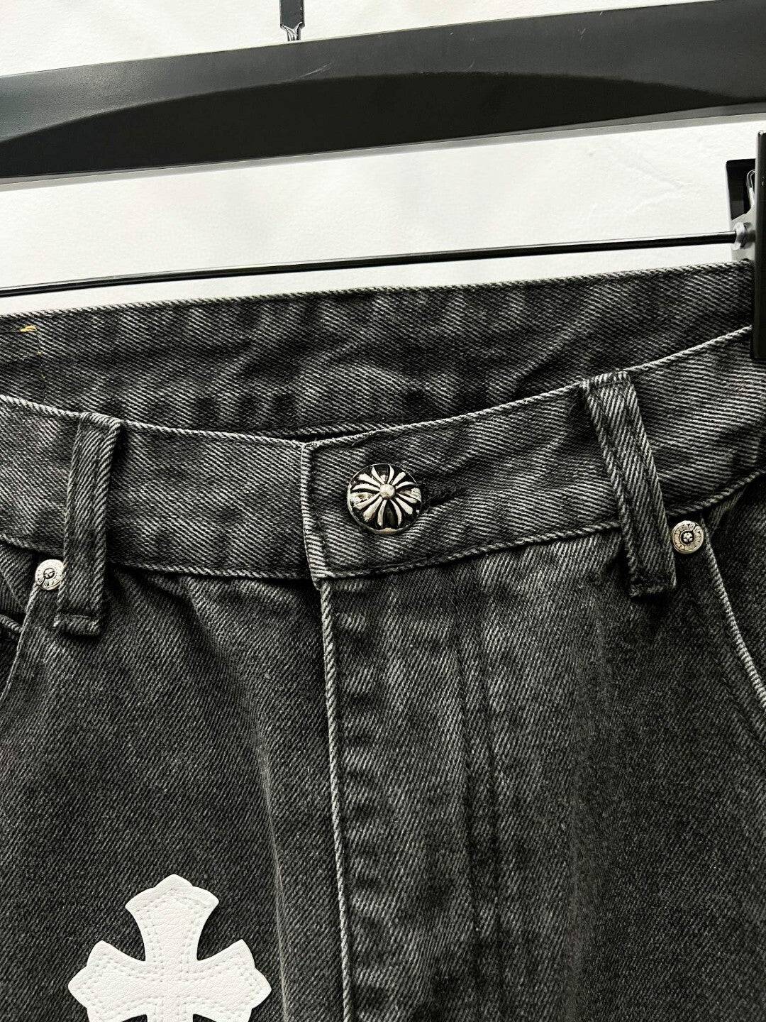 CH Black on White Patchwork Custom Jeans