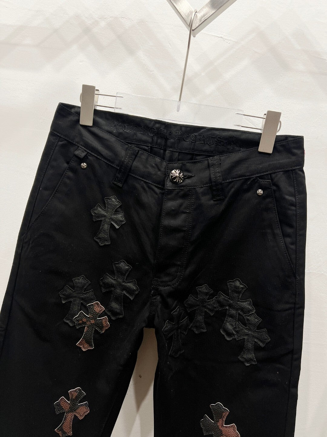 CH Black & Brown Patchwork Custom Jeans