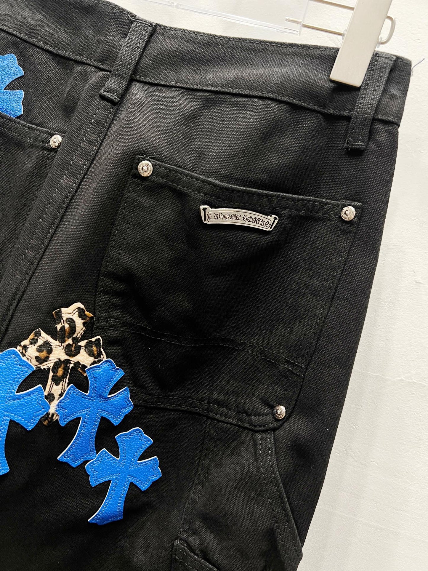 CH Blue & Leopard Patchwork Custom Jeans
