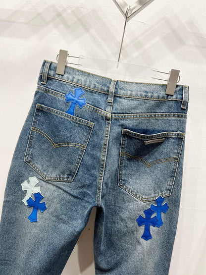 CH Green Graffiti Patchwork Custom Jeans